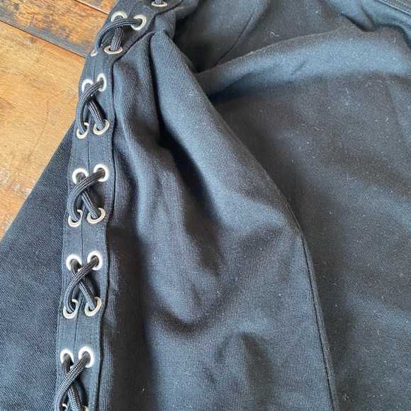 NWT Ralph Lauren black easy 3/4 sleeve dress with X decorative on arm. Sz S - Picture 4 of 6